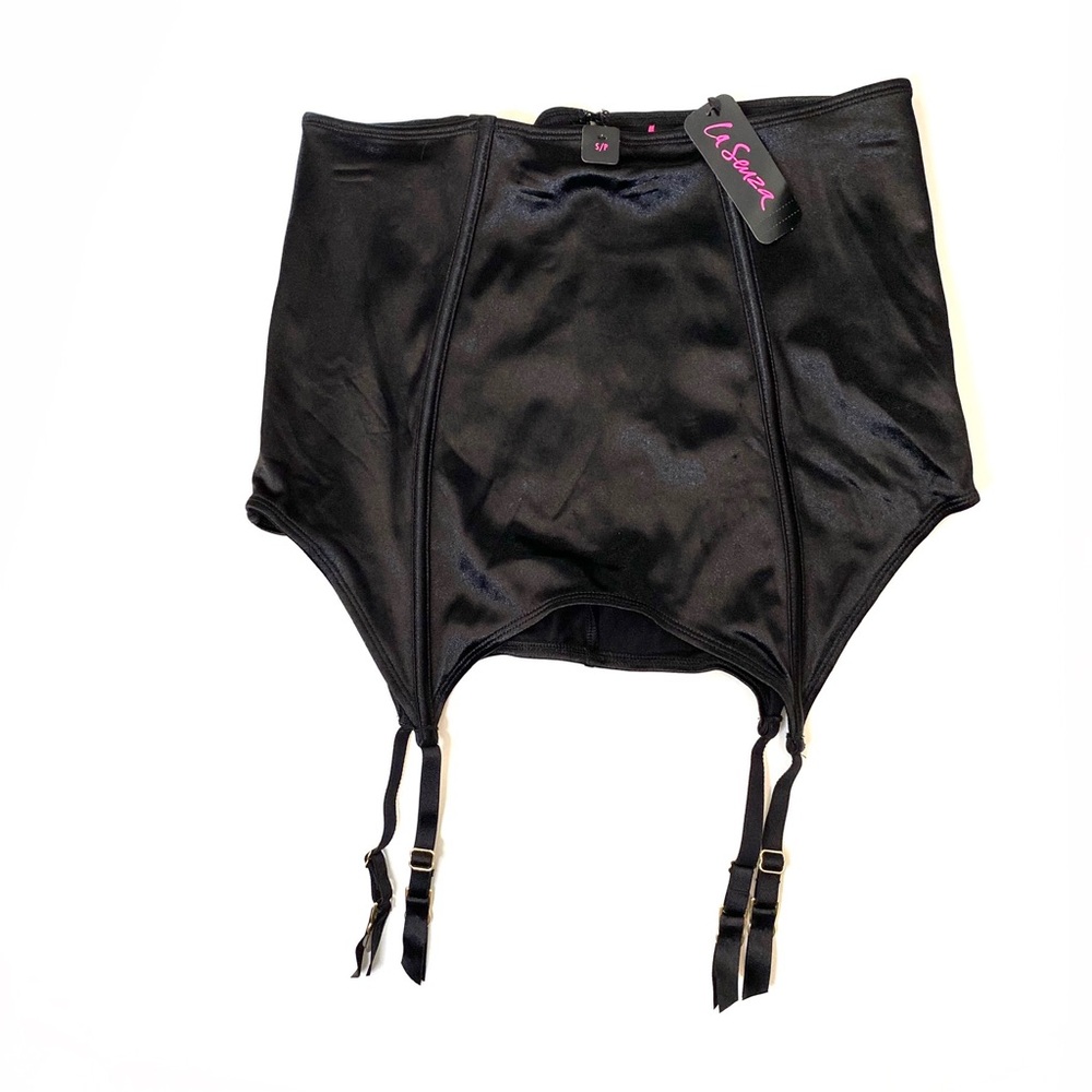 La SENZA High Waist Corset Garter NWT Black